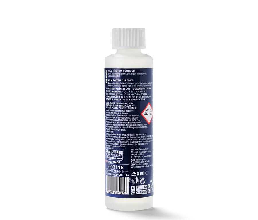 Fehér üveg durgol® tejrendszer tisztító, 250 ml.