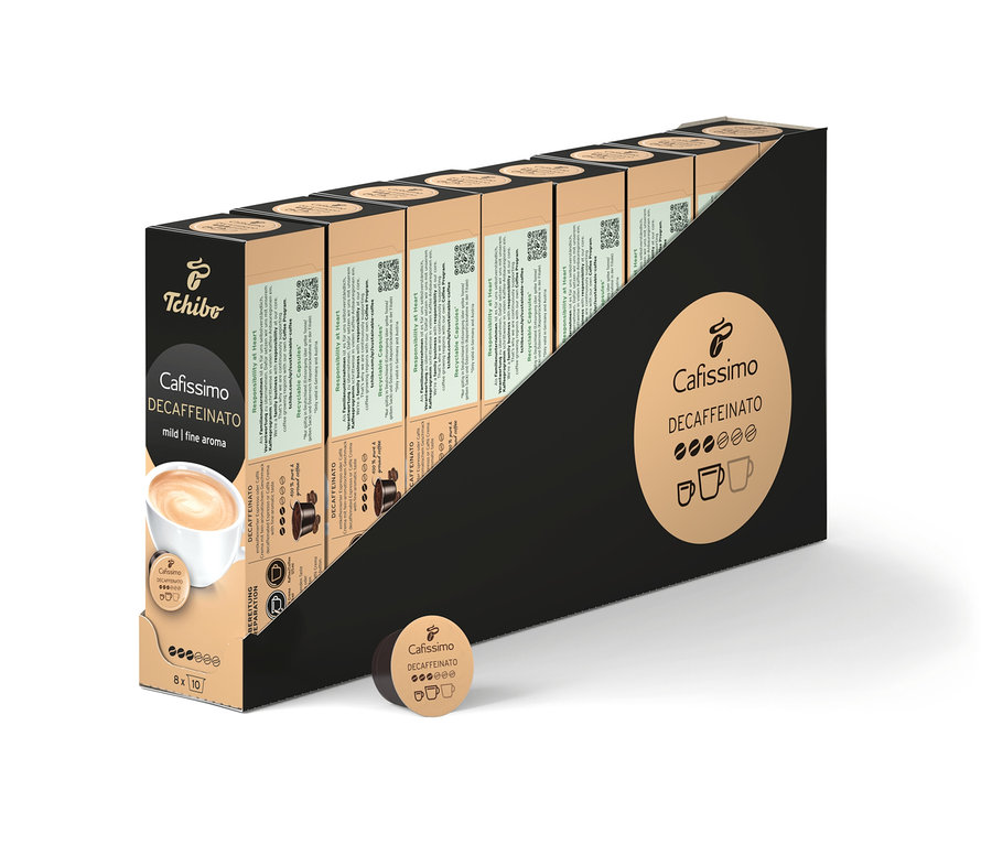 Cafissimo Decaffeinato kávékapszula csomagolása.