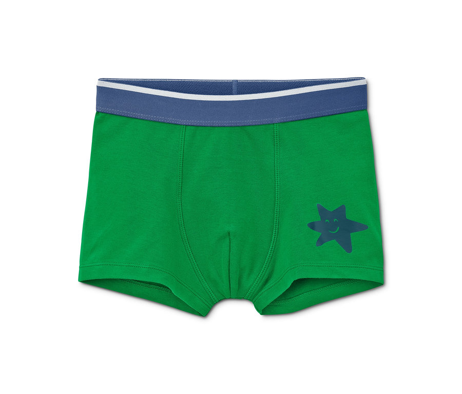 Zöld biopamut fiú boxer kék csillag mintával.