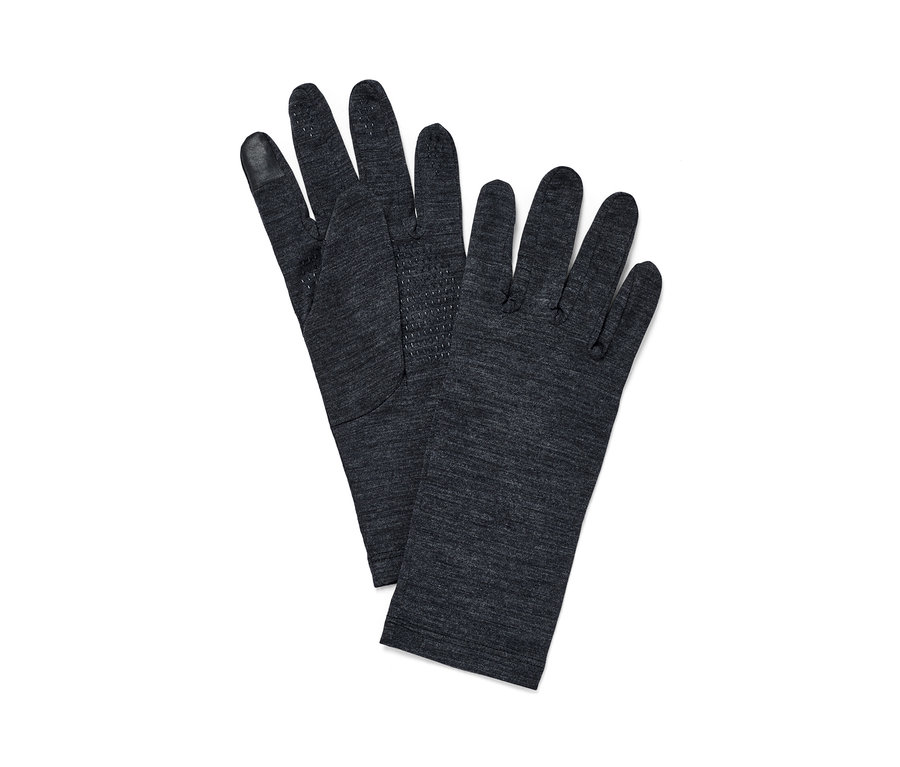 Két unisex kesztyű merinógyapjúval egymáson.