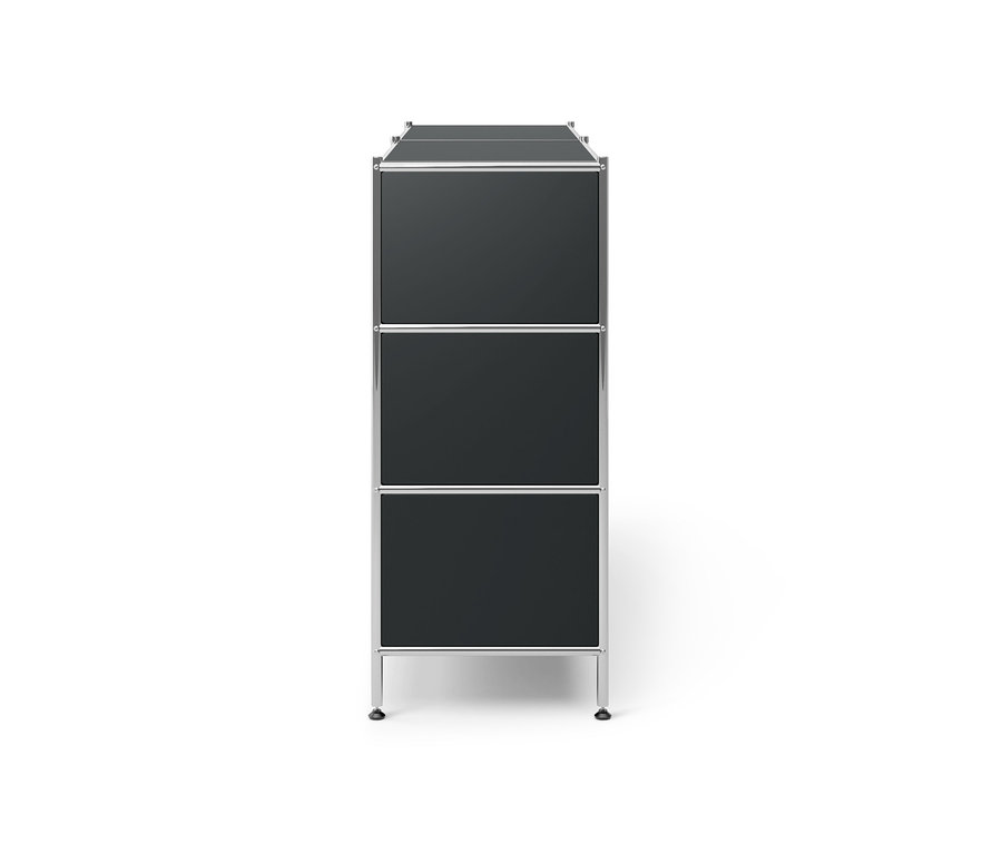 Fekete »CN3« fém komód 6 fiókkal.