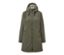 Khaki softshell kabát cipzárral és kapucnival.