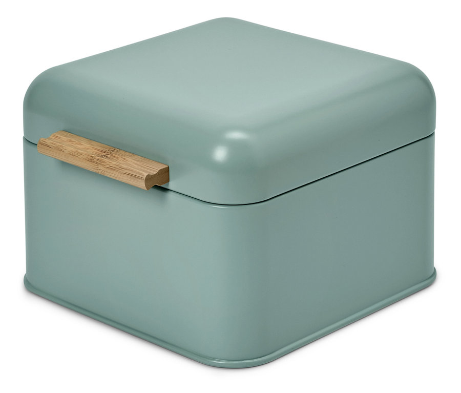 Zöld doboz fa fogantyúval.