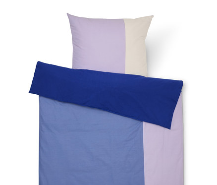 Kétoldalas renforcé ágynemű, kék/lila, egyszemélyes