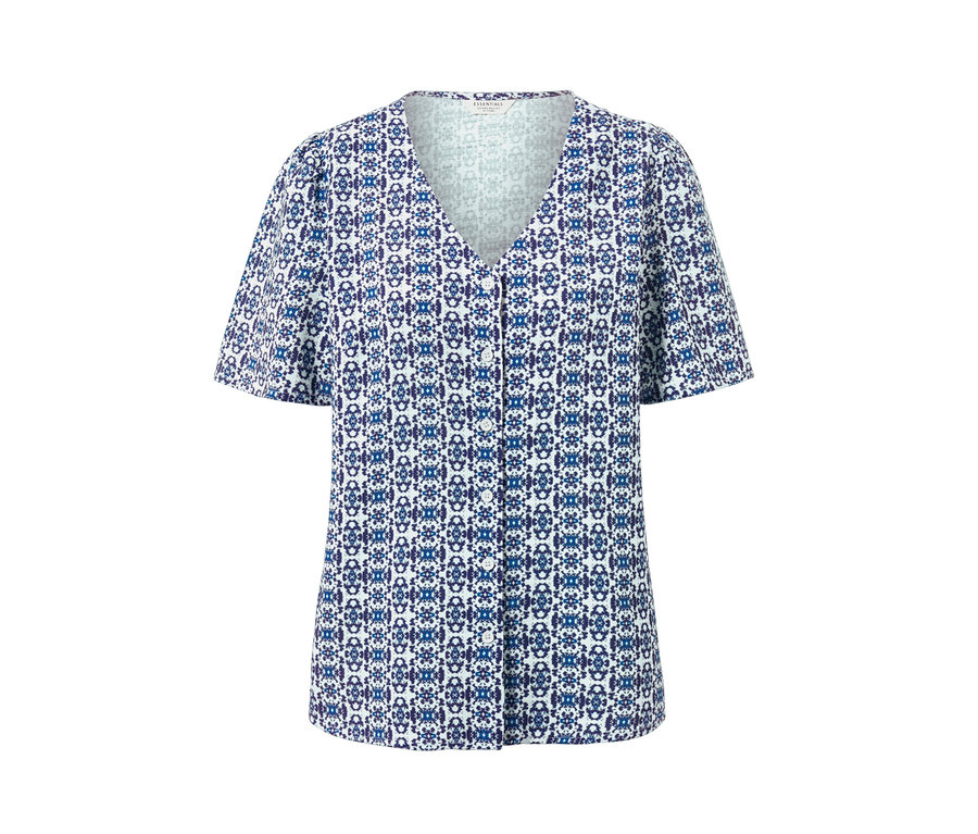 Mintás női rövid ujjú blúz.