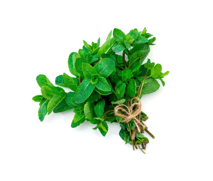 Egy köteg 8 klasszikus fűszernövénymag, juta zsinórral szív alakban átkötve, fehér háttéren.