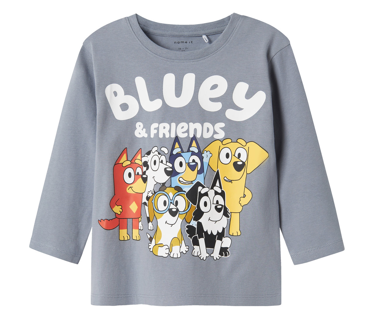 Szürke NAME IT hosszú ujjú póló »BLUEY« Bluey és barátai nyomattal.