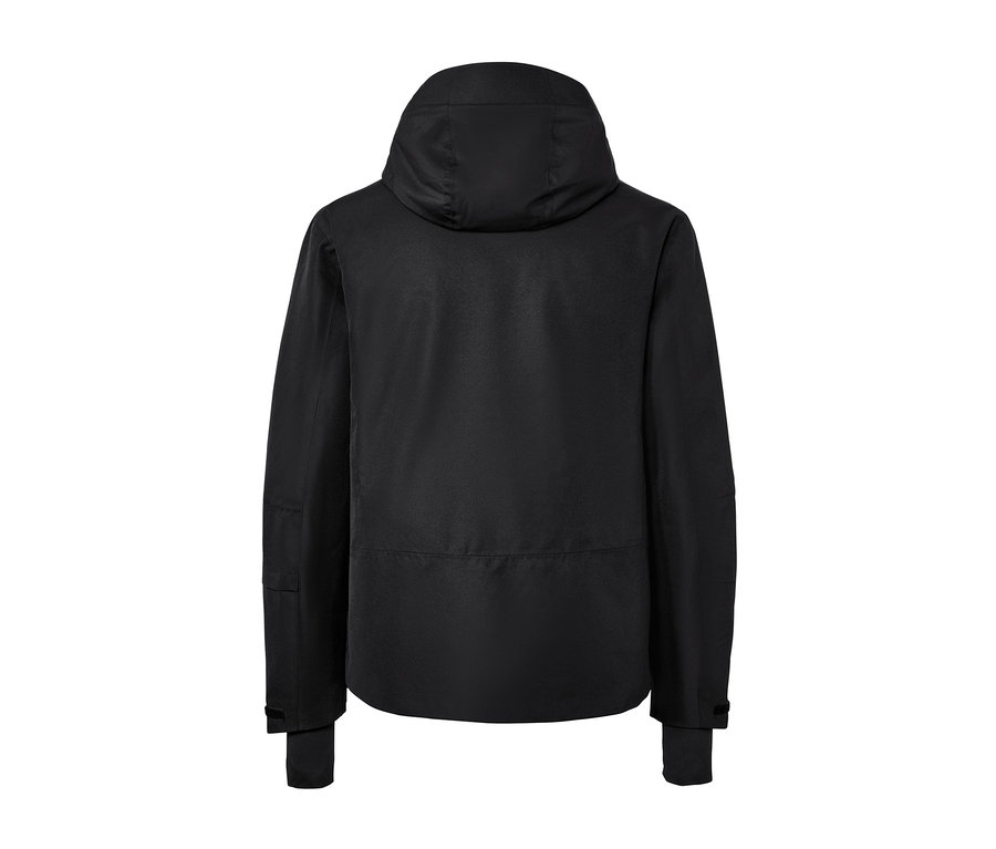 Fekete síkabát hátulnézetből.