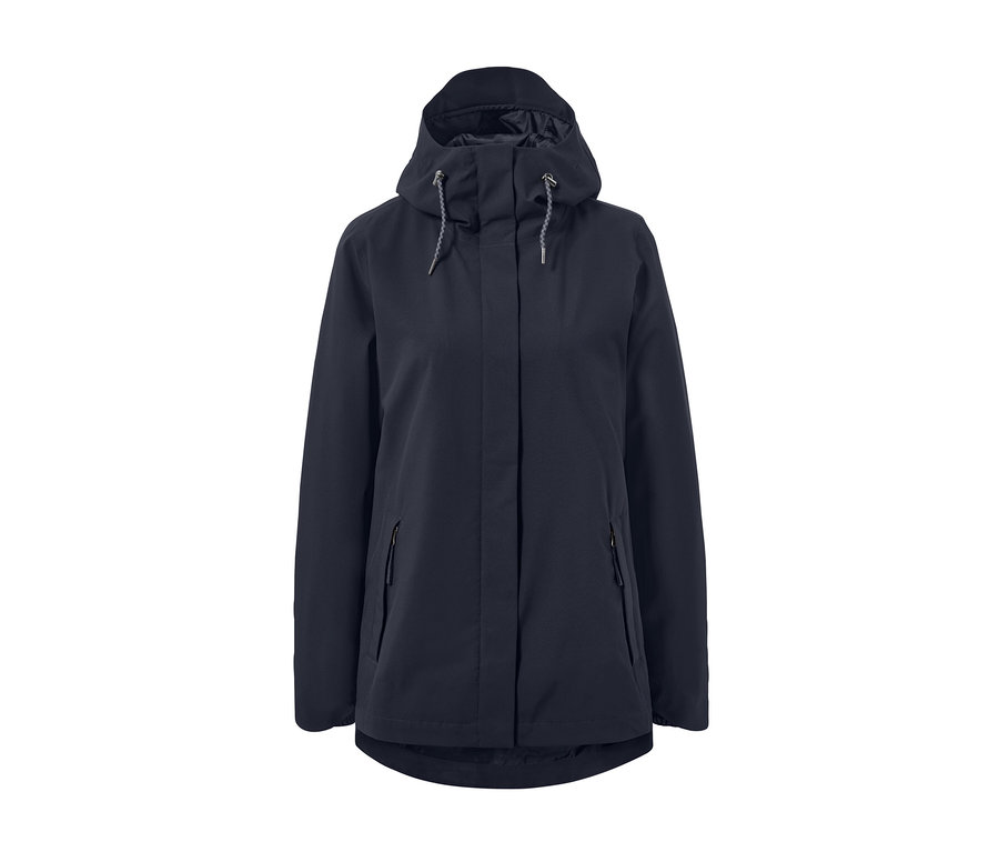 Sötétkék női funkcionális túradzseki.