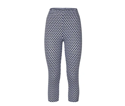 Női 3/4-es leggings, mintás, sötétkék.