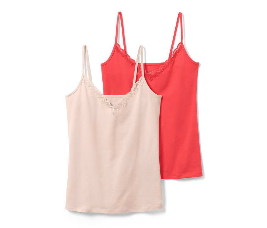 Két női trikó: egy bézs és egy piros. 2 női trikó 