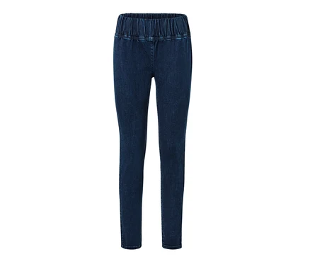Női magasderekú leggings, farmer hatású, sötétkék.