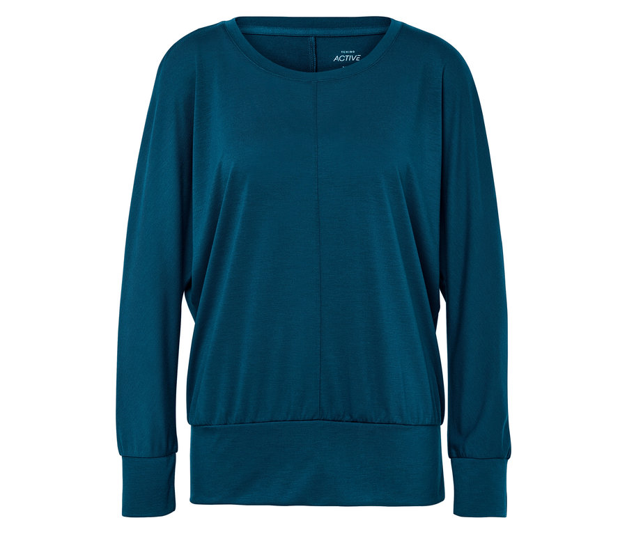 Kék, hosszú ujjú jógaterítő.