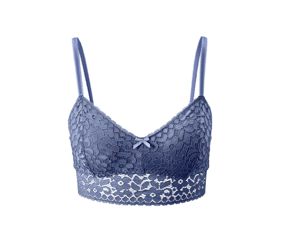 Kék csipkés Női bustier csipkés melltartó masnival a közepén.