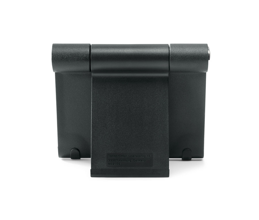 Fekete okostelefon- és táblagéptartó.