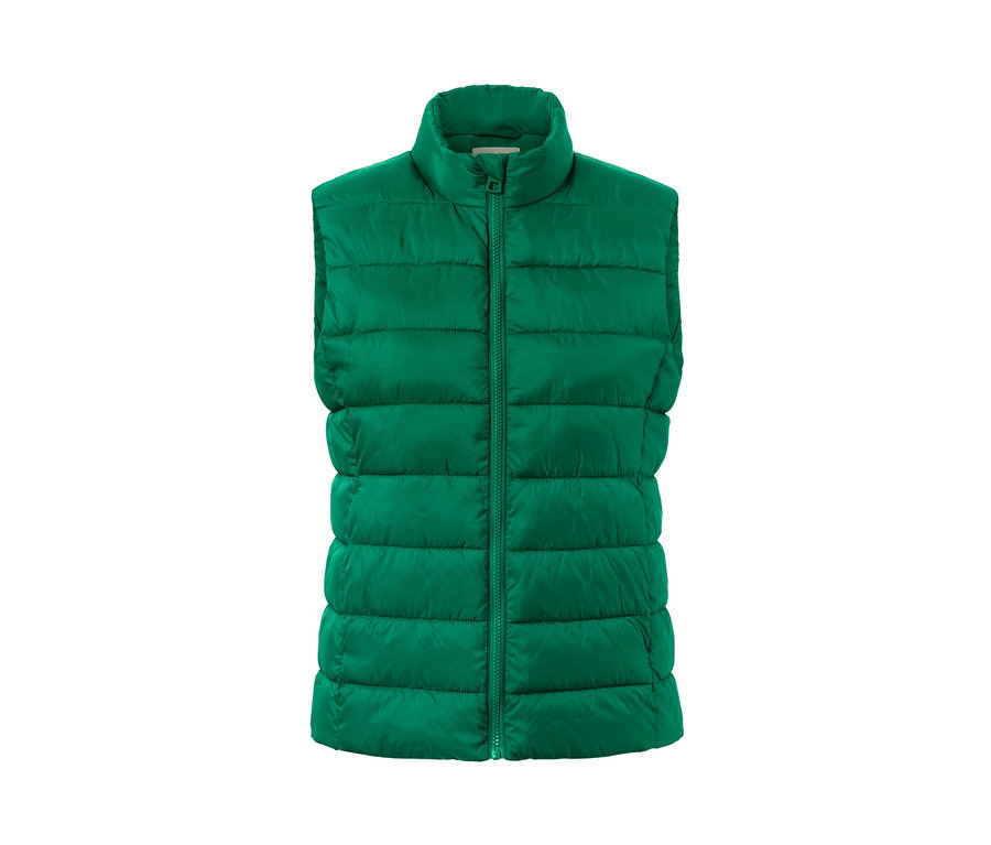 Zöld steppelt mellény.