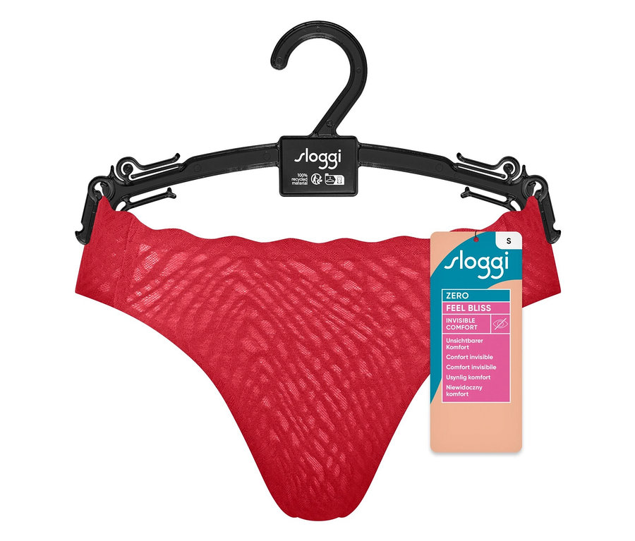 Piros sloggi ZERO Feel Bliss ünnepi Heigh leg alsó fekete akasztón.