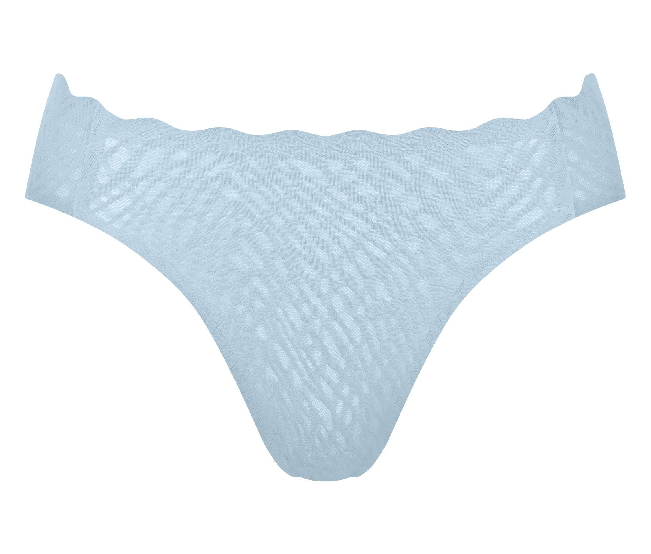 Világoskék női alsónemű hullámos derékpánttal.