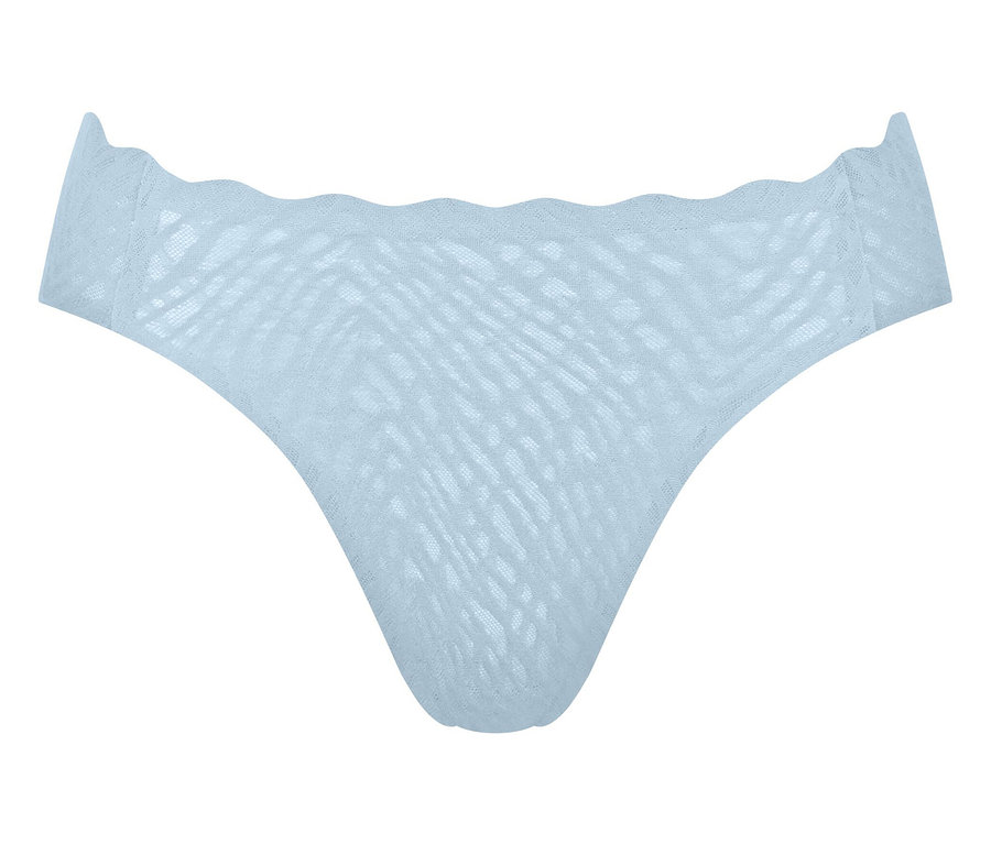 Világoskék női alsónemű hullámos derékpánttal.