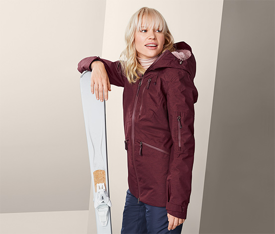 Női sí- és snowboard kabát, bordó