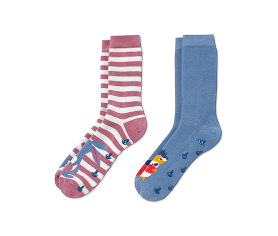 2 pár lány zokni szettben, állatos, rózsaszín/kék