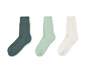 3 pár női zokni szettben, krém/világoszöld/sötétzöld