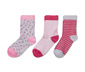 3 pár női zokni szettben, mintás, rózsaszín 