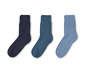 3 pár női zokni szettben, világoskék/kék/sötétkék 