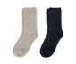 2 pár női puha zokni, krém/fekete