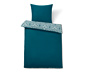 Kétoldalas pamutflanel ágynemű, mintás, kék, egyszemélyes