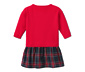Kislány finomkötésű ruha, kockás/piros