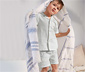 Kisfiú rövidnadrágos pizsama, fehér