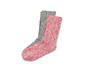2 pár női kötött zokni, rózsaszín/szürke