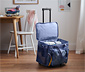 Varrógéptartó bőrönd, batikolt, kék