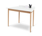 Trapéz alakú íróasztal, fehér/tölgy