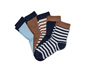 5 pár női zokni, csíkos/barna/kék