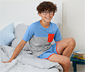 Fiú rövidnadrágos pizsama, kék/szürke