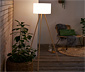 Kültéri LED-es állólámpa, fa hatású, akkus