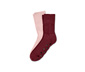 2 pár női zokni, csúszásgátló, bordó/rózsaszín