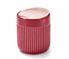Porcelánbögre fedéllel, bordó