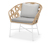 Lounge szék, polyrattan, virág mintás