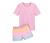 Kislány rövidnadrágos pizsama, rózsaszín