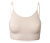 Női seamless crop top, bordázott, bézs