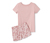Női rövidnadrágos pizsama, mintás, rózsaszín