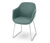 Kárpitozott szék, fém lábakkal, zöld