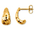 585-ös arany félkarika fülbevaló, kúpos, gyémántozott