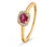 585-ös arany gyűrű, rodolit és cirkónia