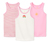 3 kislány trikó, csíkos/rózsaszín/fehér
