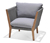 Kerti textilhálós fotel, eukaliptusz, szürke