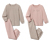 2 kisgyerek pizsama, hosszú, rózsaszín